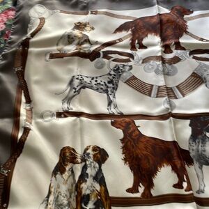 Beautiful silk doggy scarf with all our friends